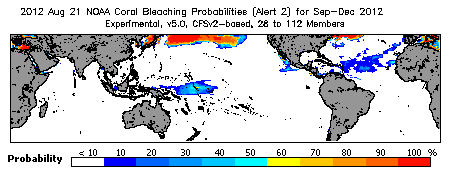 Current Bleaching Heat Stress Outlook Probability - Alert Level 2