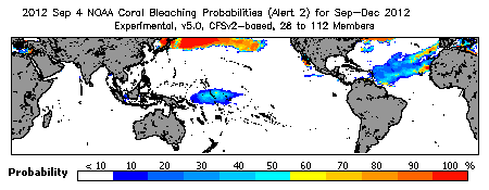 Current Bleaching Heat Stress Outlook Probability - Alert Level 2