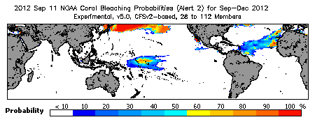 Current Bleaching Heat Stress Outlook Probability - Alert Level 2