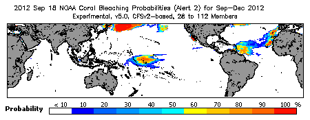 Current Bleaching Heat Stress Outlook Probability - Alert Level 2