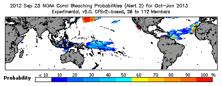 Current Bleaching Heat Stress Outlook Probability - Alert Level 2