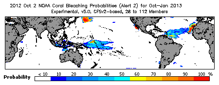 Current Bleaching Heat Stress Outlook Probability - Alert Level 2