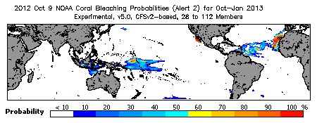 Current Bleaching Heat Stress Outlook Probability - Alert Level 2