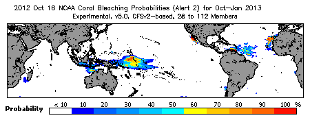 Current Bleaching Heat Stress Outlook Probability - Alert Level 2