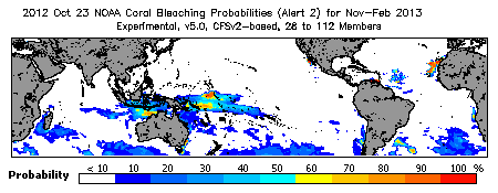 Current Bleaching Heat Stress Outlook Probability - Alert Level 2