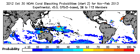 Current Bleaching Heat Stress Outlook Probability - Alert Level 2