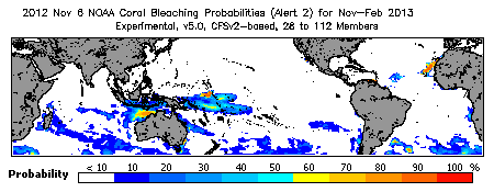 Current Bleaching Heat Stress Outlook Probability - Alert Level 2