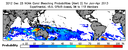 Current Bleaching Heat Stress Outlook Probability - Alert Level 2