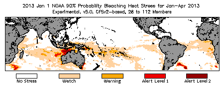 Bleaching Outlook - 90% probability