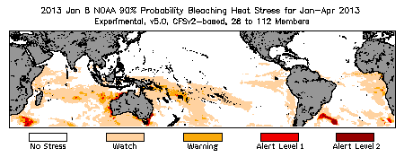 Bleaching Outlook - 90% probability