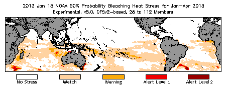 Bleaching Outlook - 90% probability