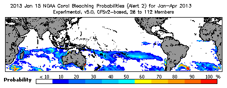 Current Bleaching Heat Stress Outlook Probability - Alert Level 2