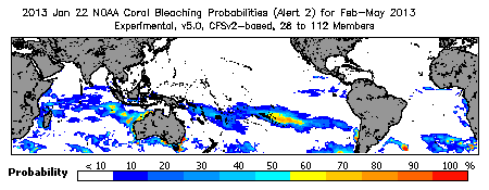 Current Bleaching Heat Stress Outlook Probability - Alert Level 2