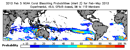 Current Bleaching Heat Stress Outlook Probability - Alert Level 2