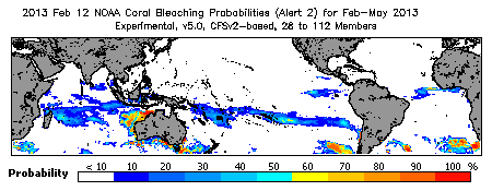 Current Bleaching Heat Stress Outlook Probability - Alert Level 2