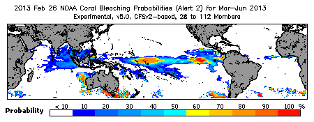 Current Bleaching Heat Stress Outlook Probability - Alert Level 2