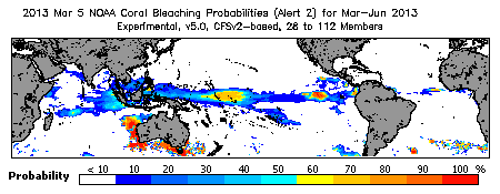 Current Bleaching Heat Stress Outlook Probability - Alert Level 2