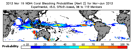 Current Bleaching Heat Stress Outlook Probability - Alert Level 2