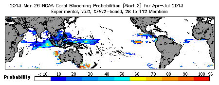 Current Bleaching Heat Stress Outlook Probability - Alert Level 2