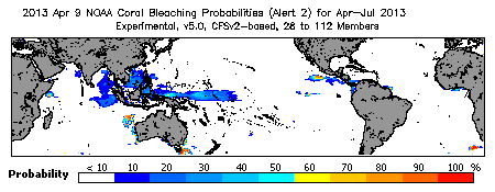 Current Bleaching Heat Stress Outlook Probability - Alert Level 2