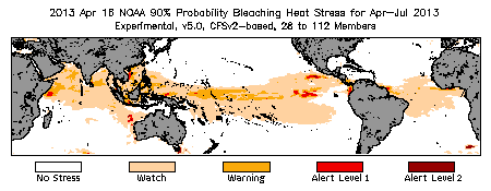 Bleaching Outlook - 90% probability