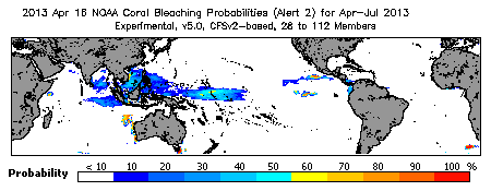 Current Bleaching Heat Stress Outlook Probability - Alert Level 2