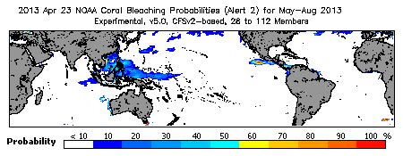 Current Bleaching Heat Stress Outlook Probability - Alert Level 2