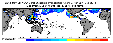 Current Bleaching Heat Stress Outlook Probability - Alert Level 2