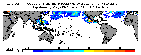 Current Bleaching Heat Stress Outlook Probability - Alert Level 2