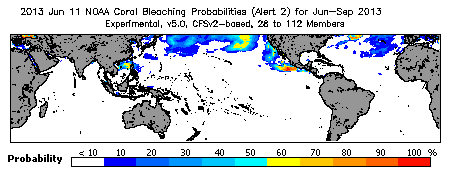 Current Bleaching Heat Stress Outlook Probability - Alert Level 2