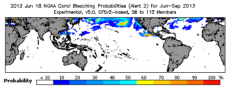 Current Bleaching Heat Stress Outlook Probability - Alert Level 2