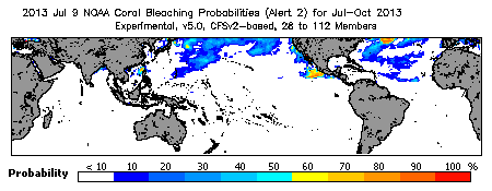 Current Bleaching Heat Stress Outlook Probability - Alert Level 2