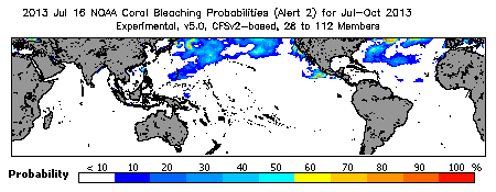 Current Bleaching Heat Stress Outlook Probability - Alert Level 2