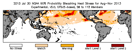 Bleaching Outlook - 90% probability