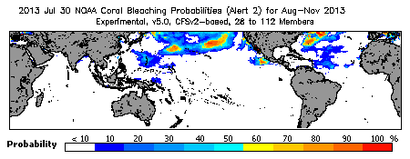 Current Bleaching Heat Stress Outlook Probability - Alert Level 2