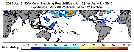 Current Bleaching Heat Stress Outlook Probability - Alert Level 2