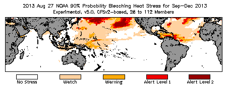 Bleaching Outlook - 90% probability