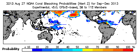 Current Bleaching Heat Stress Outlook Probability - Alert Level 2