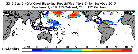 Current Bleaching Heat Stress Outlook Probability - Alert Level 2