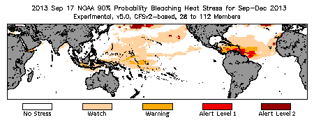 Bleaching Outlook - 90% probability