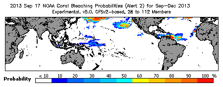 Current Bleaching Heat Stress Outlook Probability - Alert Level 2