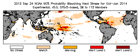 Bleaching Outlook - 90% probability