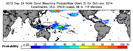 Current Bleaching Heat Stress Outlook Probability - Alert Level 2