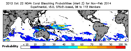 Current Bleaching Heat Stress Outlook Probability - Alert Level 2