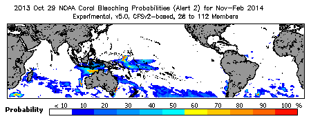 Current Bleaching Heat Stress Outlook Probability - Alert Level 2