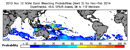 Current Bleaching Heat Stress Outlook Probability - Alert Level 2