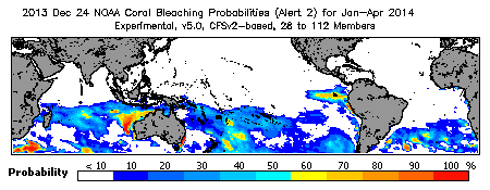 Current Bleaching Heat Stress Outlook Probability - Alert Level 2