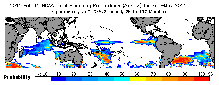 Current Bleaching Heat Stress Outlook Probability - Alert Level 2