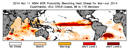 Bleaching Outlook - 90% probability