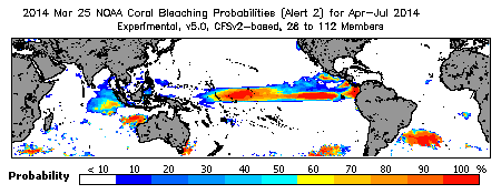 Current Bleaching Heat Stress Outlook Probability - Alert Level 2